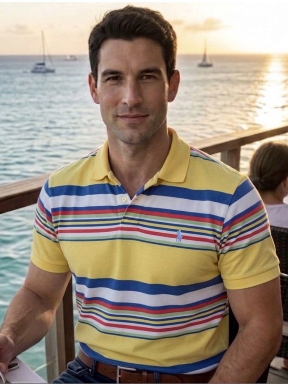 Polo by Ralph Lauren Yellow Multicolor Striped Polo